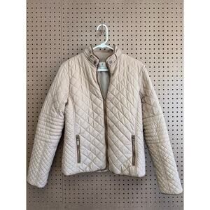 Jade & Ivory Lightweight Quilted Puff Women's Junior's Jacket Tan Size Large